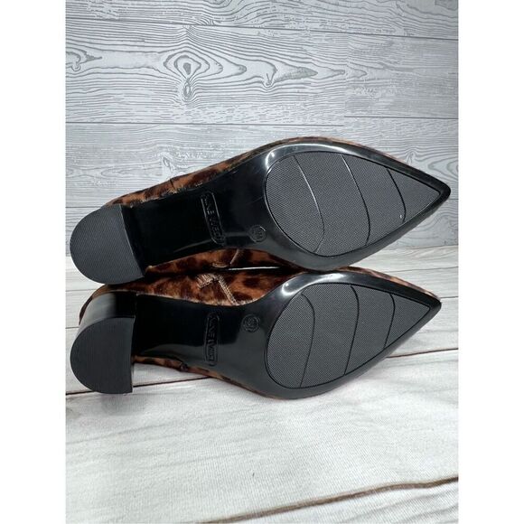 Nine West Womens  Faux Fur animal print   Ankle Boots Brown size 8 - Picture 8 of 9